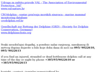Frontpage screenshot for site: Spašavanje posljednjih jadranskih dupina (http://www.vef.hr/dolphins/)