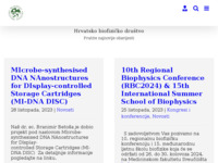 Frontpage screenshot for site: Hrvatsko biofizičko društvo (http://www.biofizika.hr)