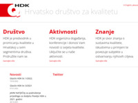 Frontpage screenshot for site: HDK - Hrvatsko društvo za kvalitetu (http://www.hdkvaliteta.hr)
