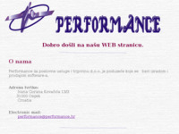 Frontpage screenshot for site: (http://www.performance.hr/)
