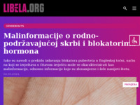 Frontpage screenshot for site: Libela - portal o rodu, spolu i demokraciji (http://www.libela.org)