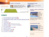 Frontpage screenshot for site: Zagreb - Informativni vodič (http://www.kroatien-links.de/zagreb.htm)