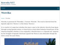 Frontpage screenshot for site: Moreška - ples s mačevima (http://www.korcula.net/naselja/korcula/moreska.htm)