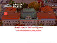 Frontpage screenshot for site: (http://www.gimnazijabjelovar.hr/)