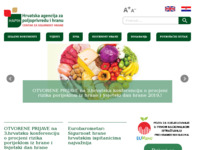 Frontpage screenshot for site: Hrvatska agencija za hranu, Osijek, Hrvatska (http://www.hah.hr/)