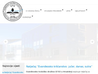 Frontpage screenshot for site: Evanđeoski teološki fakultet (http://www.evtos.hr/)