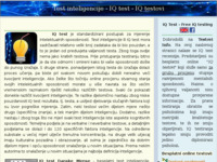 Frontpage screenshot for site: IQ test - free testovi inteligencije (http://www.testovi.info)