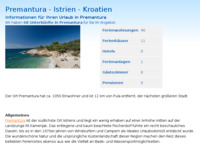 Frontpage screenshot for site: (http://www.kroatien-adrialin.de/ortsinfos/premantura/)