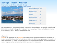 Frontpage screenshot for site: (http://www.kroatien-adrialin.de/ortsinfos/novalja/)
