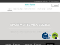 Frontpage screenshot for site: Vila Božica u mjestu Vrboska na otoku Hvaru (http://www.apartmani-bozica.com/)