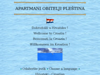 Frontpage screenshot for site: Apartmani Pleština (http://free-st.htnet.hr/apartmani-Plestina/)