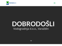 Frontpage screenshot for site: Vodogradnja Varaždin d.d. (http://www.vodogradnja.hr/)
