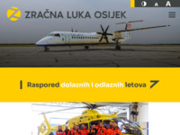 Frontpage screenshot for site: Zračna luka Osijek (http://www.osijek-airport.hr/)