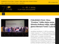 Frontpage screenshot for site: Pula film festival (http://www.pulafilmfestival.hr/)