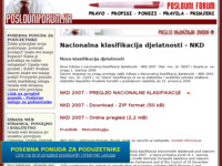 Frontpage screenshot for site: Nacionalna klasifikacija djelatnosti (http://www.poslovniforum.hr/nkd/)