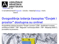 Frontpage screenshot for site: Udruženje hrvatskih arhitekata (UHA) (http://www.uha.hr/)