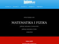 Frontpage screenshot for site: Matematika i fizika za osnovnu i srednje škole (http://www.halapa.com)