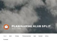 Frontpage screenshot for site: Planinarski klub Split (http://www.pksplit.hr/)