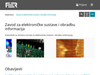 Frontpage screenshot for site: Zavod za elektroničke sustave i obradbu informacija (http://www.zesoi.fer.hr/)