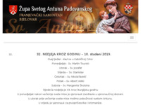 Frontpage screenshot for site: (http://www.zupa-svetoga-antuna-bj.hr)