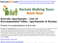 Frontpage screenshot for site: (http://www.korculainfo.com/private_accommodation_korcula.htm)