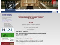 Frontpage screenshot for site: HAZU - Hrvatska akademija znanosti i umjetnosti (http://www.hazu.hr/)