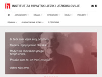 Frontpage screenshot for site: Institut za hrvatski jezik i jezikoslovlje (http://www.ihjj.hr/)