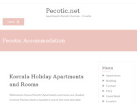 Frontpage screenshot for site: Apartmani Pecotić, Korčula (http://www.pecotic.net)