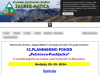 Frontpage screenshot for site: (http://www.zagreb-matica.hr/)