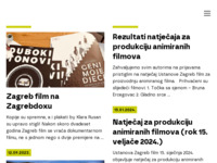 Frontpage screenshot for site: (http://www.zagrebfilm.hr/)