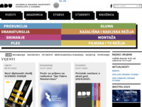 Frontpage screenshot for site: Akademija dramske umjetnosti (http://www.adu.hr)