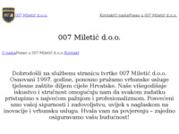 Frontpage screenshot for site: 007 Miletić k.d. (http://www.007miletic.hr)