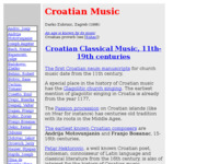 Frontpage screenshot for site: kratka povijest hrvatske glazbe (http://www.croatianhistory.net/etf/et12.html)