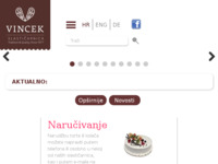 Frontpage screenshot for site: Slastičarnica Vincek (http://www.vincek.com.hr/)