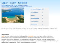 Frontpage screenshot for site: (http://www.kroatien-adrialin.de/ortsinfos/lopar/)