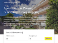 Frontpage screenshot for site: Pansion Mlikota - Promajna (http://www.pansion-mlikota.com)