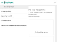 Frontpage screenshot for site: Vaillant Hrvatska (http://www.vaillant.hr)