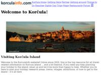 Frontpage screenshot for site: Korčula info (http://www.korculainfo.com/)