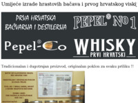 Frontpage screenshot for site: Pepel-co - Tradicionalna proizvodnja hrastovih bačava (http://www.inet.hr/~hpepelko)