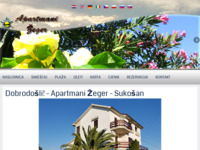 Frontpage screenshot for site: Apartmani Žeger Sukošan (http://www.apartmani-zeger.com/)