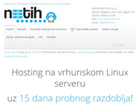 Frontpage screenshot for site: Hosting na vrhunskom Linux serveru uz 15 dana probnog razdoblja! (http://www.netih.net)