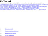 Frontpage screenshot for site: Iq testovi inteligencije (http://www.iq-testovi.com)