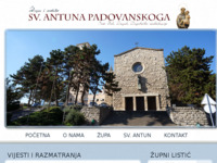 Frontpage screenshot for site: Župa i svetište sv. Antuna Padovanskoga (http://www.sv-antun.hr/)
