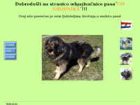 Frontpage screenshot for site: Uzgajivačnica Šarplaninaca - Od Grobnika (http://www.inet.hr/~dragokov/)