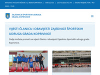 Frontpage screenshot for site: Zajednica športskih udruga Grada Koprivnice (http://www.zsu-kc.hr)