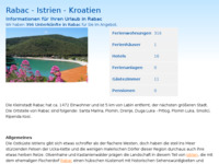 Frontpage screenshot for site: (http://www.kroatien-adrialin.de/ortsinfos/rabac/)