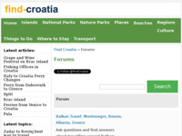 Slika naslovnice sjedišta: Forum o hrvatskom turizmu i putovanjima (http://www.find-croatia.com/forum/)