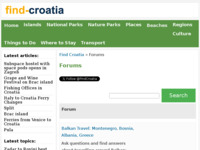 Frontpage screenshot for site: Forum o hrvatskom turizmu i putovanjima (http://www.find-croatia.com/forum/)