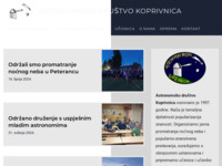 Frontpage screenshot for site: Astronomsko društvo Koprivnica (http://www.adkoprivnica.hr/)