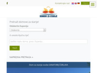 Frontpage screenshot for site: Katalog domova za starije i nemoćne osobe i ustanova za njegu u kući i rehabilitaciju (http://www.domovi-za-starije.com)